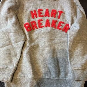 Old Navy Gray Sweatshirt with Red Heartbreaker Text